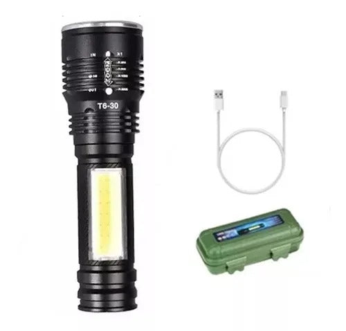 Linterna Tactica Led Recarg Cree T6 Usb
