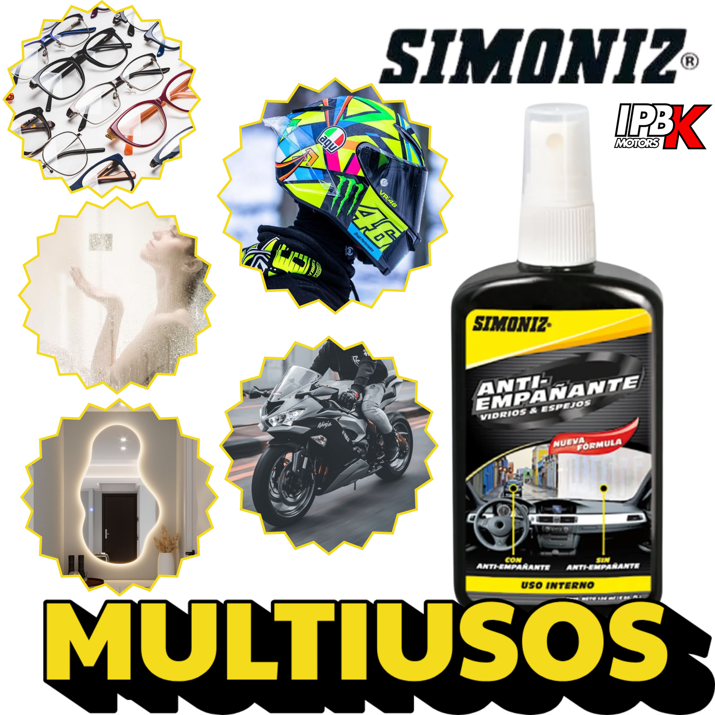 Antiempañante simoniz moto carro cristal